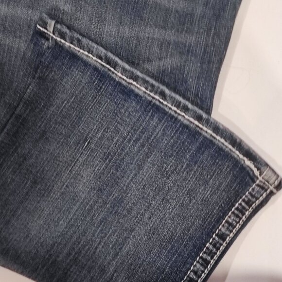 Platinum Plush jeans low rise straight leg darker blue women's size 21 - Picture 12 of 14